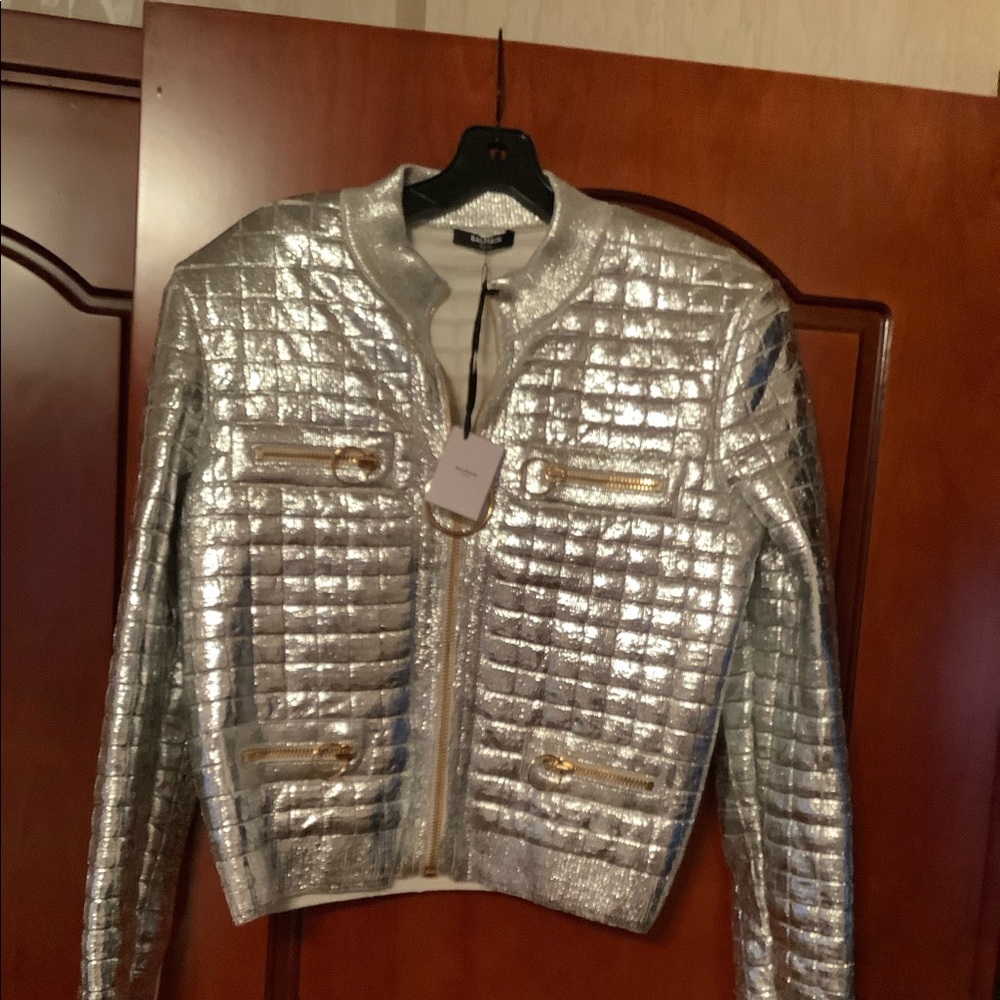 Balmain METALLIC padded jacket size 42